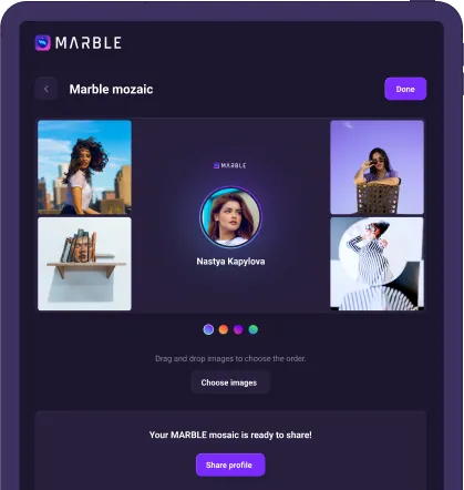 Image of Marble App shop section.